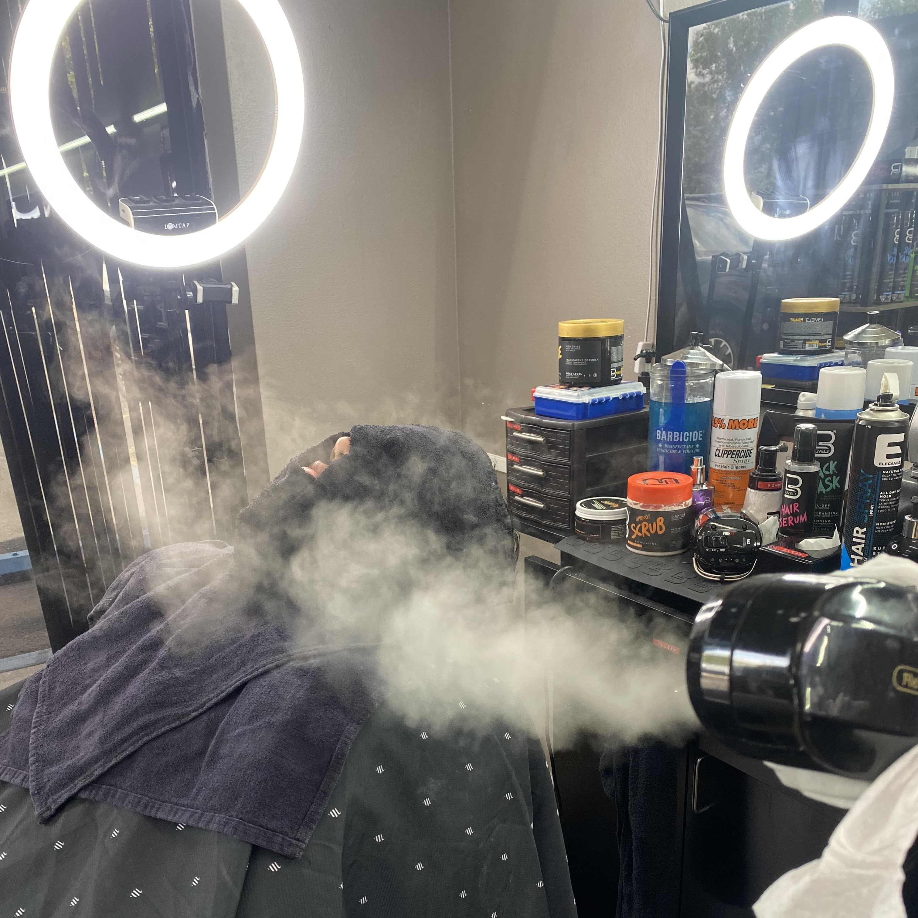 Voluminous pompadour hairstyle